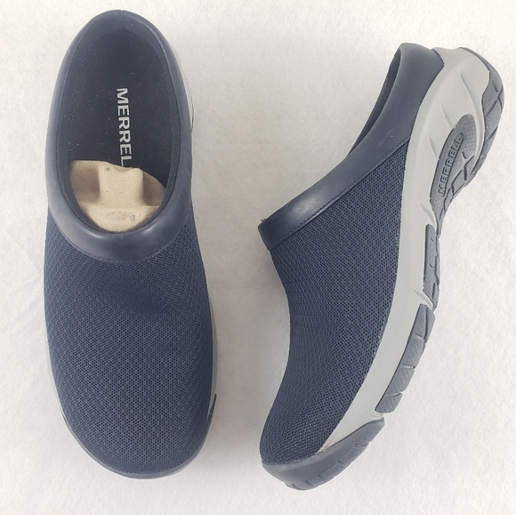 Merrell NEW Encore Breeze Mesh Slip On Mules Women's Size 6.5 Navy Blue - Picture 1 of 10